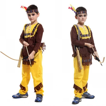 Vaikai Berniukai, Helovyno Cosplay Medžiotojas Kostiumai Indijos Princas Vaikų Nustato Visą rankovėmis Vaikams 4-12 Metų amžiaus, M/L/XL