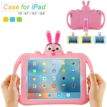 Vaikai Case for iPad 2 3 4 Minkštas Silicio Vaiko Puikus Stovas Planšetinio kompiuterio Dangtelis 