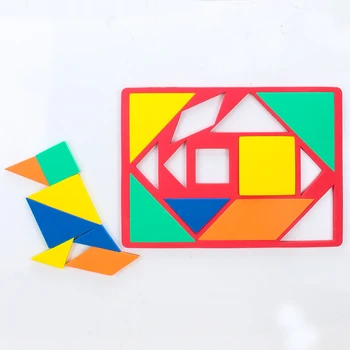 Vaikai EVA Magnetinė 3D Dėlionė, Dėlionės Tangram Mąstymo Mokymo Žaidimas Kūdikių Montessori Mokymo Švietimo Putų Šaldytuvas magnetas Žaislai