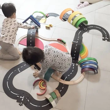 Vaikai, Kelių Statybos Greitkelio Žaislas, Automobilių Eismo Kelyje PVC Galvosūkiai Kelio Žaisti Kilimėliai 