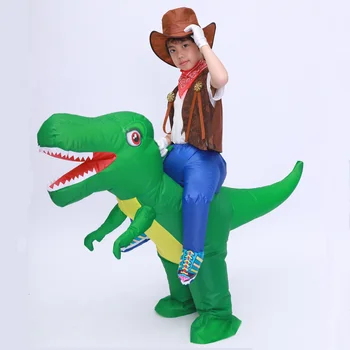 Vaikai Vaikų Pripučiami T Rex Dinozaurai Kostiumas Cosplay Mergaičių, Berniukų Važiuoti Dinozaurų Helovinas Puras Šalies Pripūstos Drabužis Disfraces