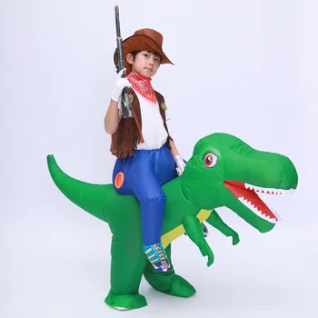 Vaikai Vaikų Pripučiami T Rex Dinozaurai Kostiumas Cosplay Mergaičių, Berniukų Važiuoti Dinozaurų Helovinas Puras Šalies Pripūstos Drabužis Disfraces