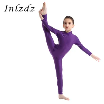 Vaikas Mergaičių Baleto Leotard Kostiumai Gimnastika maudymosi kostiumėlį Šokių ilgomis Rankovėmis Vaikų Dancewear Baleto Leotard Šokių Bodysuit