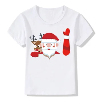 Vaikiški Marškinėliai Mergaitė Berniukas Mados Kalėdų Animacinių Filmų Spausdinti Balti Trumpomis Rankovėmis Apvalios Apykaklės Vaikas, Berniukas, Mergaitė, T-Shirt