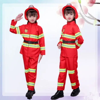 Vaikų Dienos Gaisrininkas Armijos Uniformą Baby Girl Cosplay Sam Ugniagesiai Helovinas Kostiumai Vaikams, Karnavaliniai Šalies Kalėdų Išgalvotas