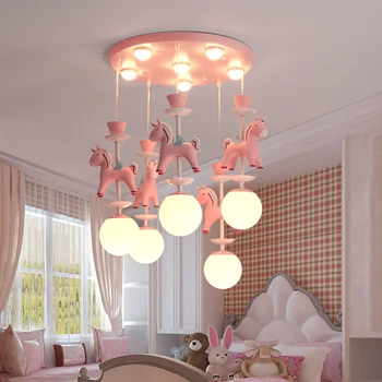 Vaikų kambario šviestuvo karuselė modernus minimalistinio kambarį lempos berniukas mergaitė princesė miegamojo lempa kūdikio kambario apšvietimo