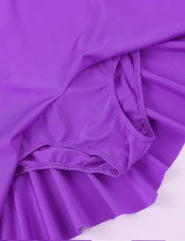 Vaikų Mergaičių Šokių suknelė Pav Ledo Čiuožimo Suknelė kalnų krištolas Tiulio ilgomis Rankovėmis, Vaikų Gimnastikos Leotard Baleto Šokio Kostiumai