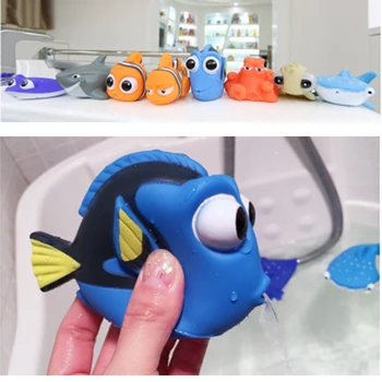 Vaikų Vonios Žaislai Žuviukas Nemo Dory Plūduriuoti Vandens Purškimo Spaudimas Žaislai, Minkštos Gumos Vonios Kambarys Žaisti Gyvūnų Vaikai Dušo Klounas Žaislas