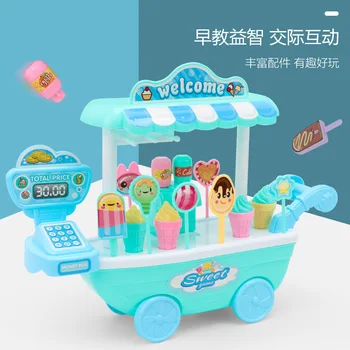 Vaikų žaisti namus, ledų pardavimo krepšelį Modeliavimas ledų, saldainių krepšelį žaislas mergina rinkinys