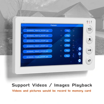 Vaizdo Doorbell Namų Domofonas Laidinio 7 colių HD Monitorius su infraraudonųjų SPINDULIŲ Naktinio Matymo Doorbell Kamera Parama Judesio Jutiklis Vaizdo Duris Telefono