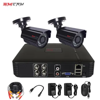 Vaizdo stebėjimo sistemos CCTV Saugumo kamerų Video recorder 4CH DVR HAINAUT lauko Rinkinys Kamera 720P 1080N HD naktinio matymo 2mp rinkinys