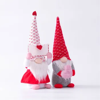 Valentino Dieną Gnome Pliušinis Beveidis Lėlės Vestuvių Dekoracijos Valentino Pateikti namų dekoro priedai для декор дома e4