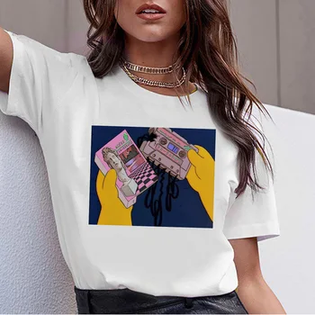 Vaporwave estetinės marškinėliai Grafinis t-shirt moterims, harajuku moterų femme 2019 tee marškinėliai hop korėjos viršuje marškinėlius vasaros 90s Atsitiktinis