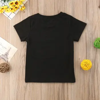 Vasaros Bamblys Vaikai, Kūdikis, Berniukas, Mergaitė, trumpomis Rankovėmis Laišką, Print T-shirt