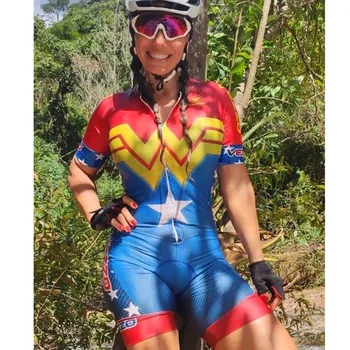 VEZZO moterų dviračių jumpsuit dviračių skinsuit trumpas rankovės tri kostiumas ropa de ciclismo mujer dviračių lenktynių komandos apranga mtb drabužiai