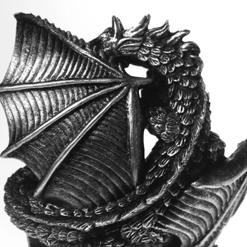Viduramžių Dragon Dervos Statula Tamsiai Drakonų Globėjas Touch Reaguoja Elektros Plazmos Žvelgdamas Kamuolys Gotikos Apšvietimo Helovinas Dovana
