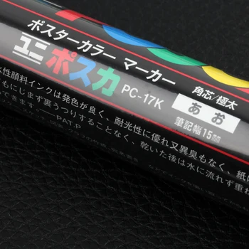 Vienas Gabalas Uni Posca PC-17K Dažų Žymeklis Parkeris-Papildoma Plataus masto Patarimas-15mm 8colors galima rotulador