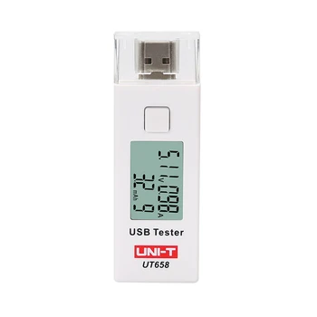VIENETO UT658 USB Skaitmeninės Srovės Įtampos Testeriai U Disko Gydytojas Įkrovikliai Voltmeter Ameter Pajėgumų MAX 9V Duomenų Saugojimo Apšvietimas