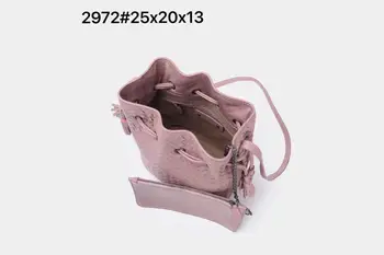 Vienos peties Naujas modelis Kibirą maišas natūralios odos Avikailio Moterų vienos peties maišas Cilindro formos paketas