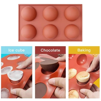 Virtuvės reikmenys Tortas Pelėsių Bakeware Silikono Non-Stick 3D Pusė Sferoje, Pudingo, Želė, Šokolado Minkštas Muilas Rudos Tešlos Įrankiai