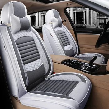 Visiška linų pluošto automobilių sėdynės padengti automobilių sėdynės apima mitsubishi montero outlander 3 xl pajero 2 3 4 sportas