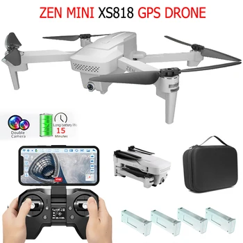 VISUO XS818 ZEN Mini Dual GPS WIFI FPV Drone Su 120 Laipsnių Plataus Kampo Objektyvas 4K HD Anti-shake Optinis Srauto RC Quadcopter