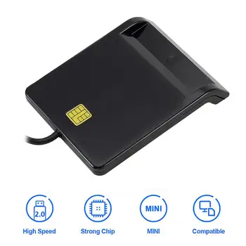 VKTECH Kortelių Skaitytuvas Portable USB 2.0 Smart Card Reader DNIE ATM CAC IC ID Banko Kortelės SIM Kortelės Cloner 