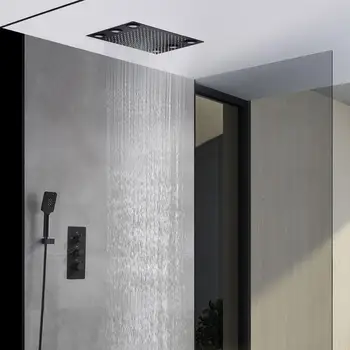 Vonios kambarys Prabanga 304 Nerūdijančio Plieno, Viršutinė Dušo Galva Sistemos Termostatiniai Maišytuvai LED Lietaus Dušo Maišytuvas Rinkinys