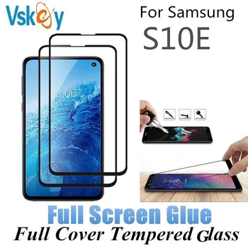 VSKEY 10VNT Visą Klijai Grūdintas Stiklas Samsung Galaxy S10E Pilnas draudimas Screen Protector Apsauginė Plėvelė