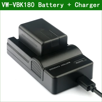 VW-VBK180 Baterija ir Kroviklis skirtas Panasonic HDC HS80 SD40 SD60 SDX1 TM40 TM45 TM55 TM60 TM90 HC-V10 V700 V707 SDR H85 H95 H100