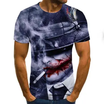 Vyrai 3d T marškinėliai Mados Naujų Vasaros vyriški trumpomis Rankovėmis T-shirt Atsitiktinis 3D Zombie Spausdinti siaubo Marškinėlius Žmogui trumpomis rankovėmis viršūnes