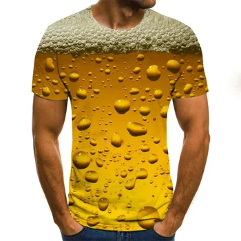 Vyrai Alaus 3D Atspausdintas Marškinėliai O-kaklo trumpomis Rankovėmis Juokinga Naujiena T-shirt 2021 m. Vasaros Mados Gatvė Viršūnes Unisex Apranga, Drabužiai