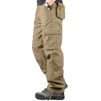 Vyrai Krovinių Pants Mens Multi Pocket Karinės Bendras Plius dydis 29-44 Atsitiktinis Kelnės Vyrų Lauke Ilgos Kelnės Streetwear Kelnės