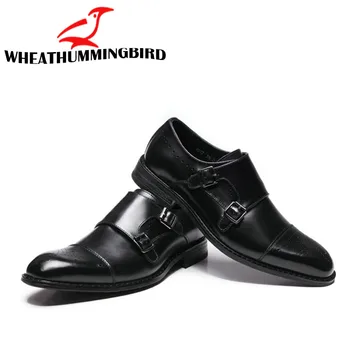 Vyrai suknelė, batai aukštos kokybės plokščio verslo formalių batų vyrai neslidus Office Verslo Kostiumas oxfords vienuolis Brogue batai TA-07