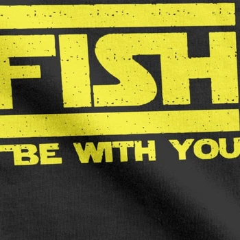 Vyrai Topai Marškinėliai Žuvų Būti Su Jumis, Juokingi Sporto Bass Ledo Žuvų Fisher Tees Įgulos Kaklo Medvilnės Vasaros T-Shirt Camisas