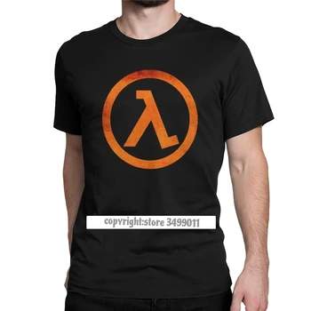 Vyriški Geek Half Life Lambda Rūdžių Logotipą, Marškinėlius Grynos Medvilnės Drabužius Naujovė Apvalios Apykaklės Tees Šalies Tee Marškinėliai