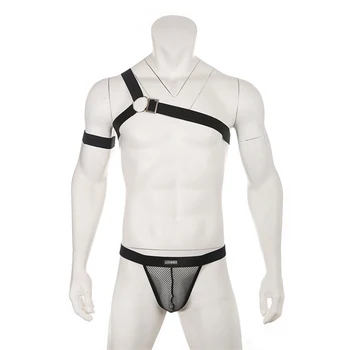Vyriški Thong Nustatyti Suaugusių Seksualus Reguliuojamas Krūtinės Diržas Diržai Vyrų Backless Apatiniai, Bikini Trumpikės Comft G-string Kelnės