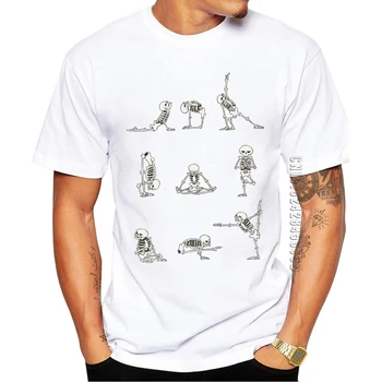 Vyrų Mados Bostono Terjerai, T-Marškinėliai, Medvilnė, Apvalios Kaklo Viršūnes Hipster Skeletas Atspausdintas T Shirts