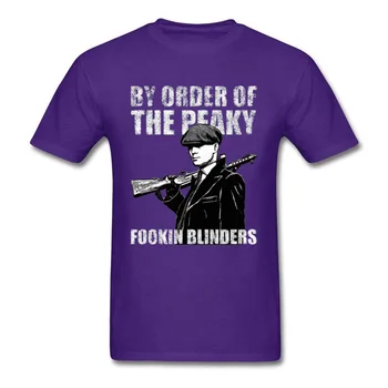 Vyrų Marškinėliai Peaky Blinder Viršūnes & Tees Funky Shelby 3D Spausdinimo Trumpas Rankovės Grynos Medvilnės Studento T-shirt Anglija Stiliaus Marškinėlius