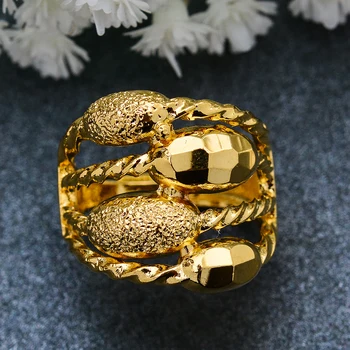 Wando Etiopijos vestuvinį žiedą, Aukso Spalvos nemokamai dydžio žiedas Arabų ir Afrikos/Vidurio Rytų Punktas moterų, mergaičių dovana