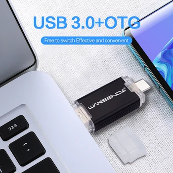 WANSENDA USB Flash Drive, OTG 2 in 1 USB3.0 & Type-C Pen Ratai 512 GB 256 GB 128GB 64GB 32GB Pendrive USB Atmintuką arba 