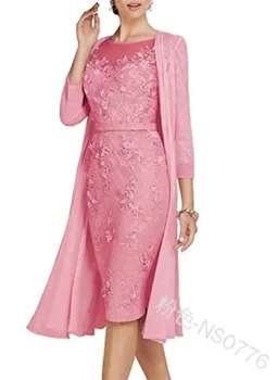 WEPBEL moteriškų Rūbų Rinkinys, 2 Vnt Mados Nėriniai Atsitiktinis Suknelė + Megztinis Vientisų Spalvų Varčias Gėlių Ponios Moterų Ilgos Suknelės