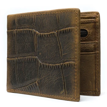 WESTAL vyriškos piniginės natūralios odos rankinės vyrams vingate krokodilo modelis piniginės trumpas monetų piniginės sankabos pinigų maišas 7001