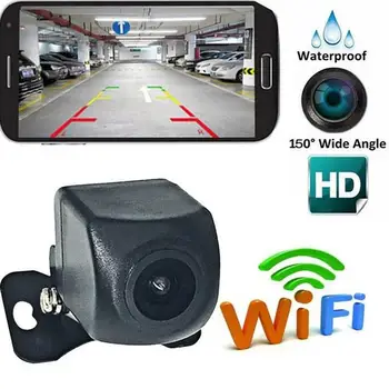 Wifi, Automobilių Galinio vaizdo Kamera, Naktinio Matymo Atbulinės eigos Auto Stovėjimo Stebėti Vandeniui 120-150 Laipsnių HD Vaizdo