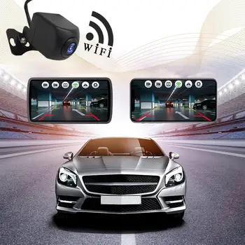 Wifi, Automobilių Galinio vaizdo Kamera, Naktinio Matymo Atbulinės eigos Auto Stovėjimo Stebėti Vandeniui 120-150 Laipsnių HD Vaizdo