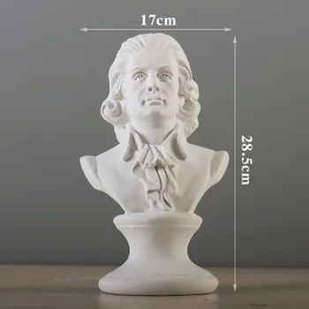 Wolfgang Amadeus Mozart-Galvos Portretai Krūtinė Klasikinio Laikotarpio Statula Namų Puošybai Dervos Amatų Kūrybos Dovana L1598