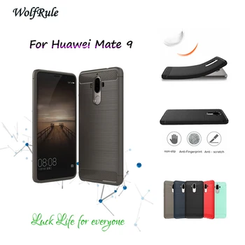 WolfRule Padengti Huawei Mate 9 Byloje atsparus smūgiams Minkštos TPU Šepečiu Verslo Telefoną Atveju Huawei Mate 9 Padengti Coque Mate9