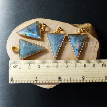 WT-P801 Super rūšinis putojantis labradoras akmens pakabukas ,24k aukso apdaila, trikampio formos, labradoras akmens, didmeninė