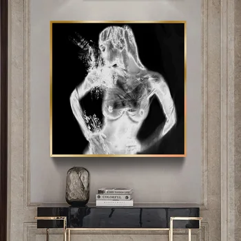 X-Ray Vision Juoda Ir Balta Nuoga Mergina, Plakatų Ir Grafikos Meno Tapybos Ant Sienų Dekoras Drobė Nuotrauką Kambarį Cuadros
