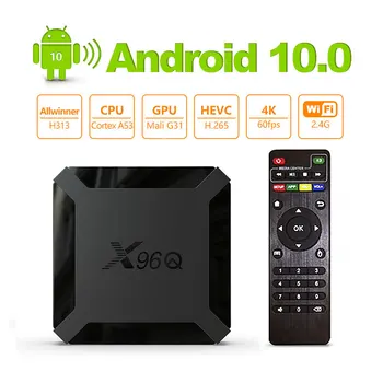 X96Q Android 10.0 Smart TV Box Quad Core, 2 GB 16GB Allwinner H313 Paramos 4K Netflix, 